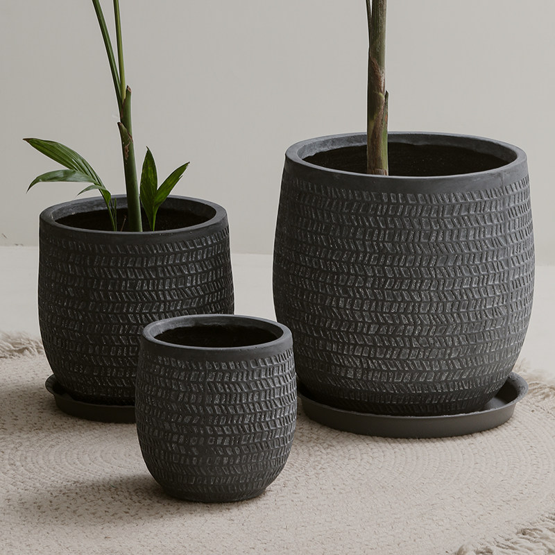 灰色大花盆镁泥大尺寸绿色植物覆古地板到天花板客厅阳台走廊室内,家居饰品,花盆,淘宝优惠券,粉丝福利购,淘宝优惠卷