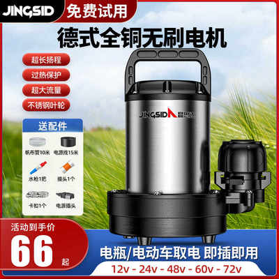 无刷12v直流潜水泵家用小型24v48v60v电瓶电动车农用灌溉抽水机