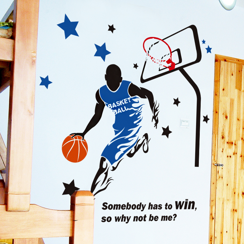 墙贴纸贴画大学生学校男生宿舍寝室装扮墙壁纸装饰品运动篮球NBA