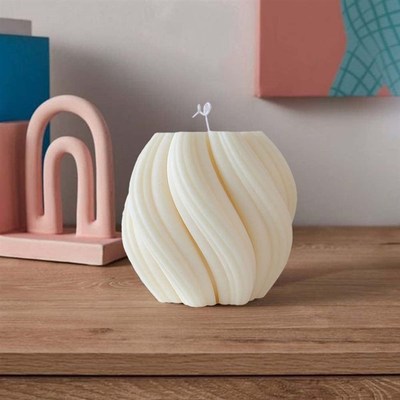 3D Silicone Candle Mold Abstract Art Rotating Geometric Colu