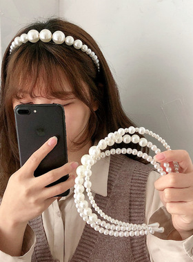 2022 Hairbands New Luxury Big Pearl Bezel Women Girls Bow Su