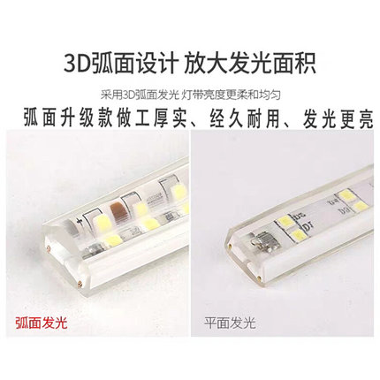 网红LED灯带超亮家用客厅吊顶随意剪灯条户外防水220V养殖兔用灯