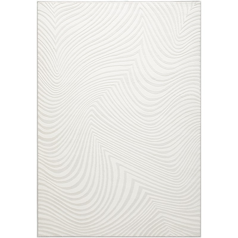 何以为家白色奶油风现代北欧极简客厅沙发地毯素色条纹卧室大地垫