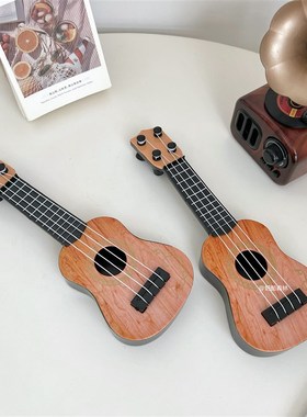 ins风迷你尤克里里吉他仿真乐器小摆件 复古卧室装饰桌面摆件