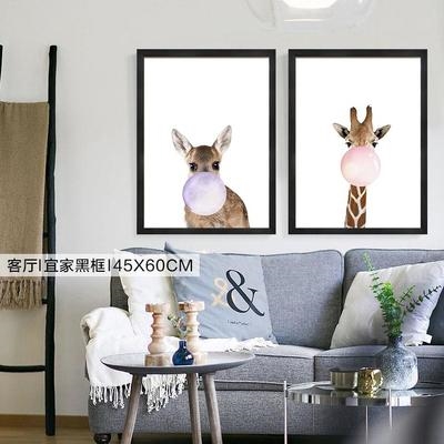 极速可爱泡泡动物卫生间浴室厕所防水装饰画洗手间电表箱遮挡免钉图片