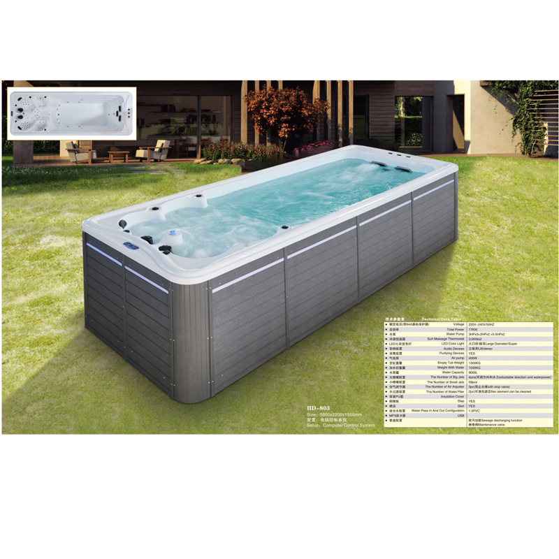 Pikes Hot Sale Factory Acrylic Swimming Pool Swim Spa