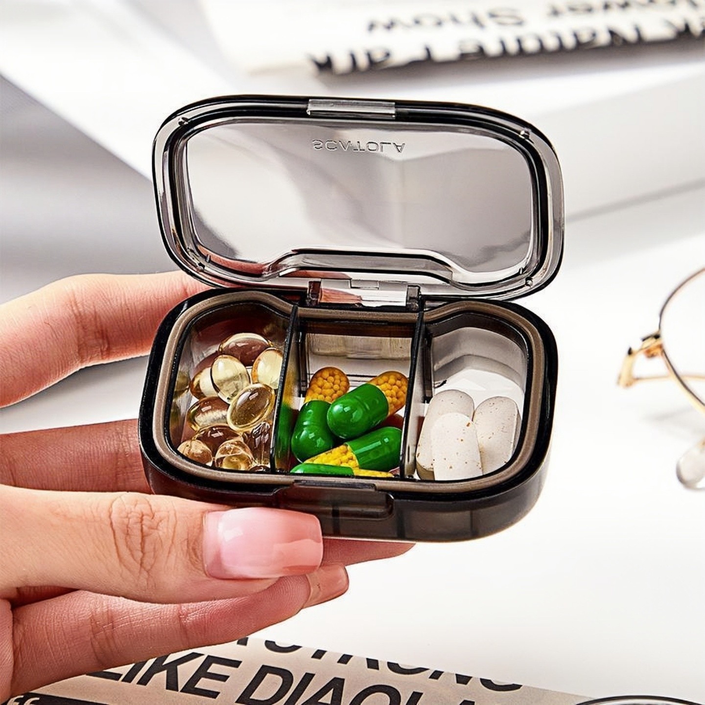 日本小药盒便携分装式药丸药片盒子随身一日三餐迷你药物密封防潮,收纳整理,药盒,淘宝优惠券,粉丝福利购,淘宝优惠卷