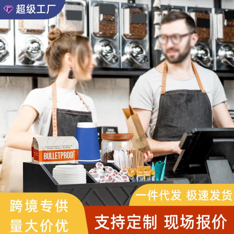 咖啡包收纳盒木制茶包整理分隔式家用咖啡纸杯吧台整理储物展示盒