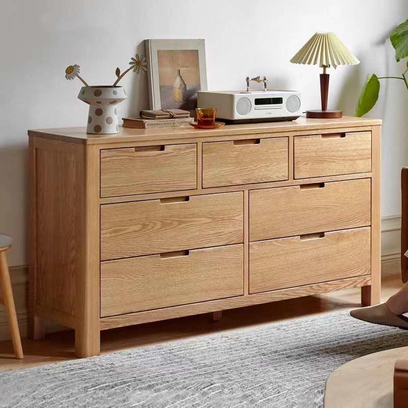 柜橡木全抽屉卧室北欧红实木七斗六斗柜橱五斗电视柜简约储物