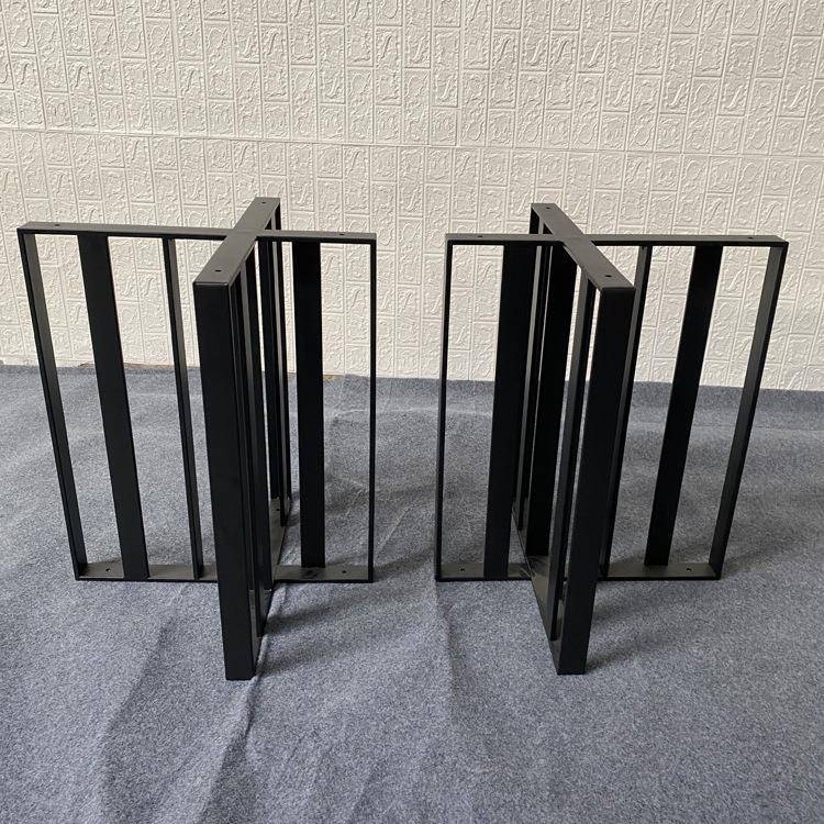 现代岩板餐桌脚高端大理石长桌腿碳素钢底座支架轻奢金属架子支撑