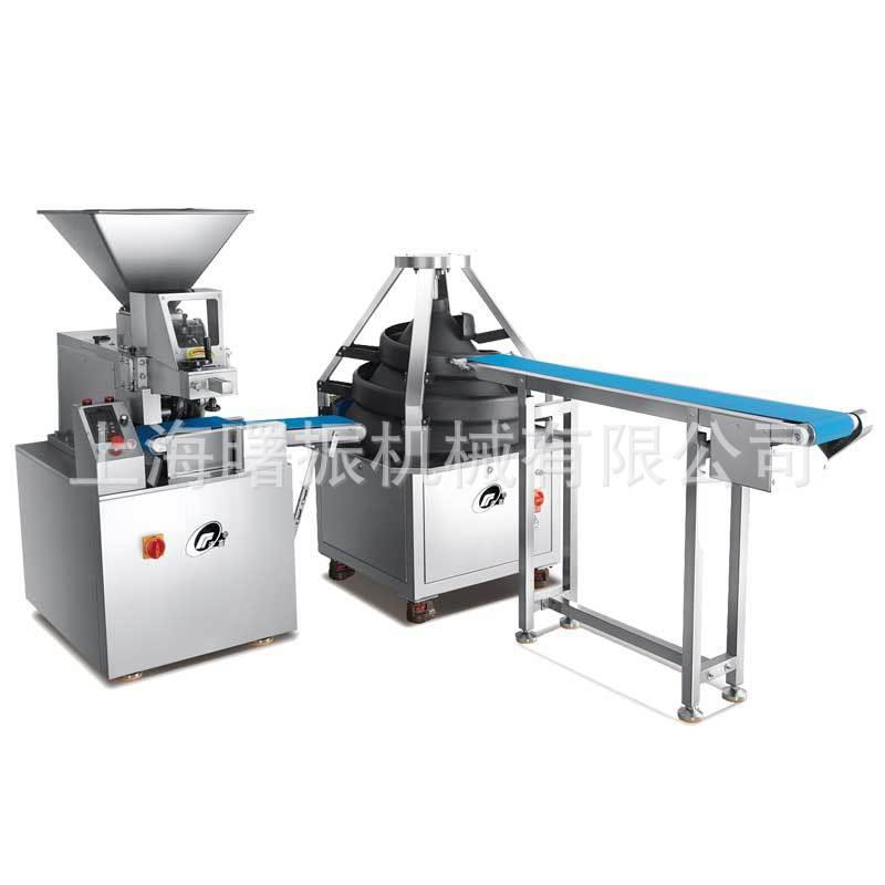 大型连续面团分块滚圆机4000个每小时全自动连续分割滚圆机出口