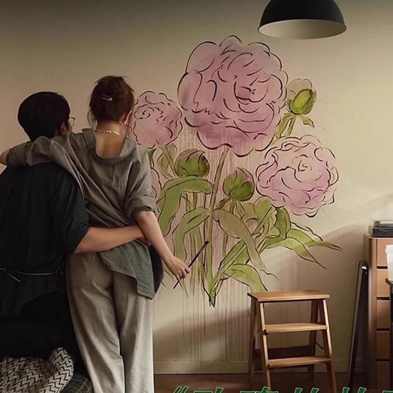 玫瑰的故事刘亦菲玫瑰装饰挂壁画芍花客厅墙卧室走廊玄关奶油挂画