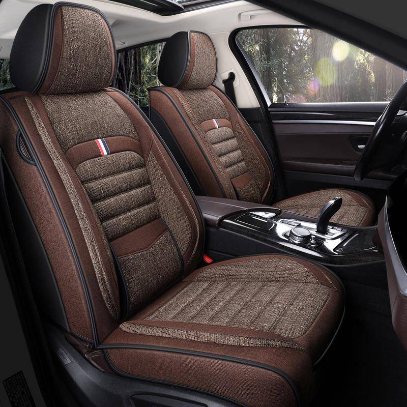 四季通用汽车座套全包围棉麻舒适透气耐磨五座座套外贸