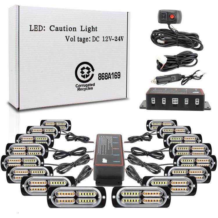 一拖十六中网灯爆闪灯频闪灯LED警示灯16*24LED高亮格栅灯12-24,包装,五金配件包装,淘宝优惠券,粉丝福利购,淘宝优惠卷