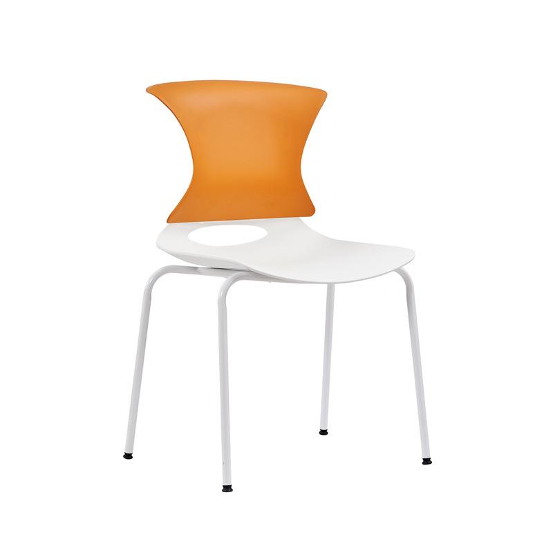 精致纯色休闲椅网红餐厅塑料椅旋转升降办公椅商务洽谈椅子带扶手