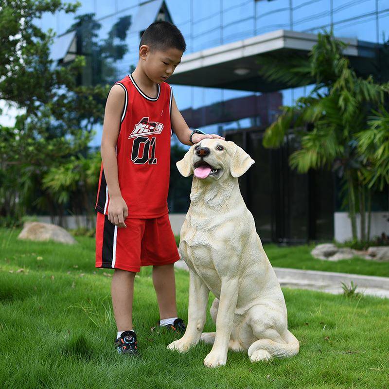 仿真狗狗摆件拉布拉多模型家居别墅庭院户外落地装饰景观树脂雕塑