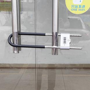 密码锁玻璃门锁挂锁防盗u型锁门锁u形锁锁具商铺家用加长密码锁