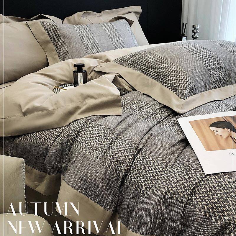 120支高端长绒棉床上秋冬轻奢床单全棉被套四件套磨毛纯棉印花用