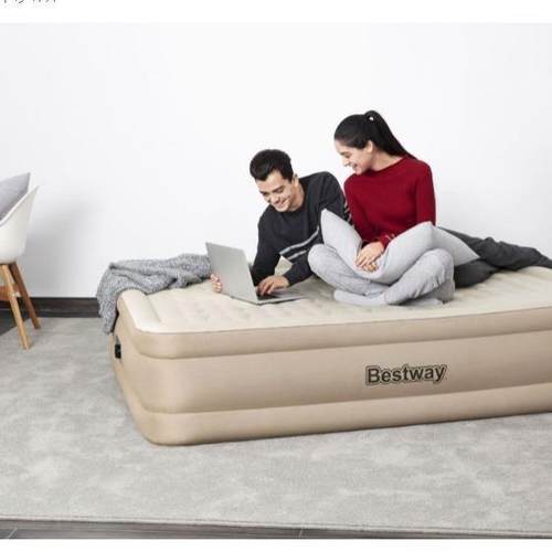 Bestway69050双人双层布面充气床欧规内置泵家用充气床加厚气垫床