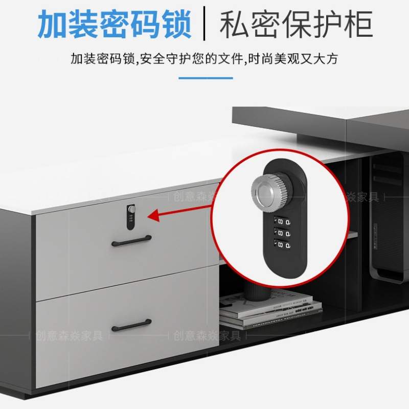 创意森焱简约现代老板桌办公桌椅组合时尚主管经理室总裁桌大班台