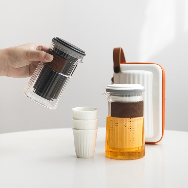 旅行茶具套装一壶三杯快客杯陶瓷便携旅行户外功夫随身泡茶壶