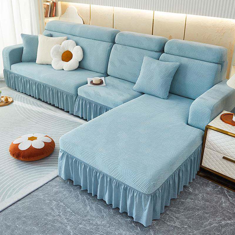裙边沙发套罩全包弹力三座贵妃一体式四季通用型老式客厅续找