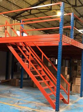 阁楼货架平台大型工厂搭建隔层二层钢结构托盘横梁式货架