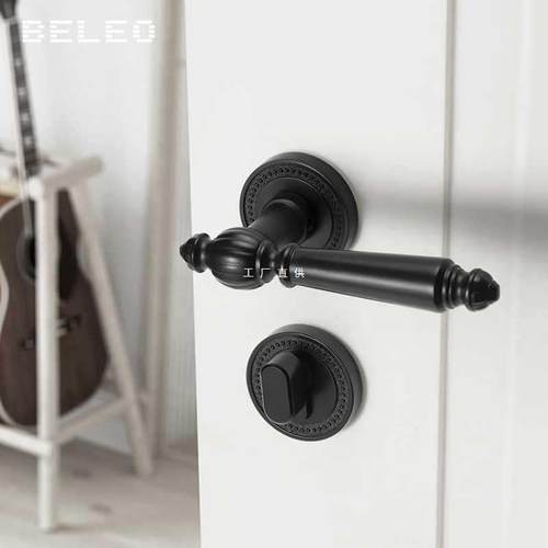 室内欧式分体法式卧室磁吸静音门锁房间木门家用双开门把手