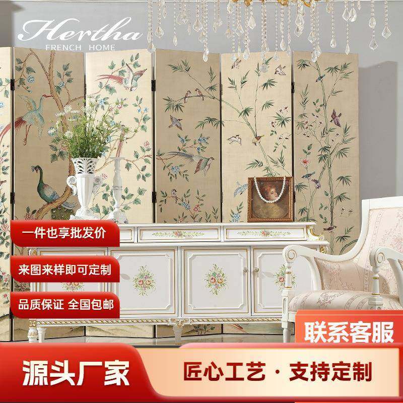 洛可可2.1M电视柜客厅实木复古储物柜欧式高端奢华地柜