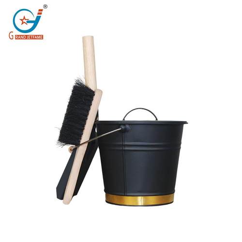 宏大迷你灰斗铲子手扫帚套装镀金金属木炭壁炉炭桶把手煤斗碳桶