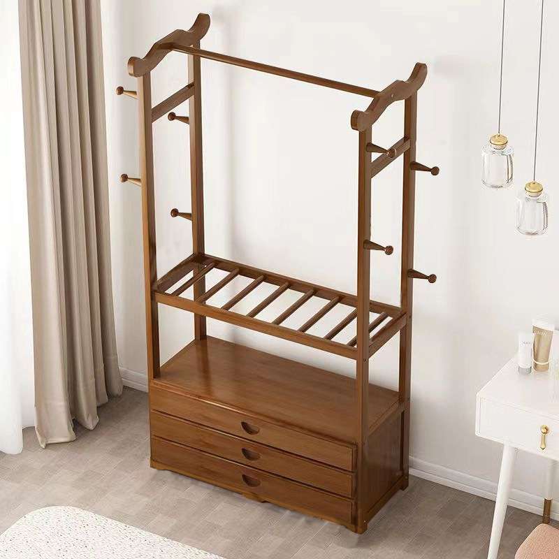 简易衣帽架落地卧室挂衣架家用衣柜衣服架子简约现代非实木晾