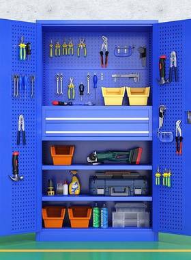 贵州铁拓现货重型五金工具柜抽屉式双开门储物柜车间维修工具柜