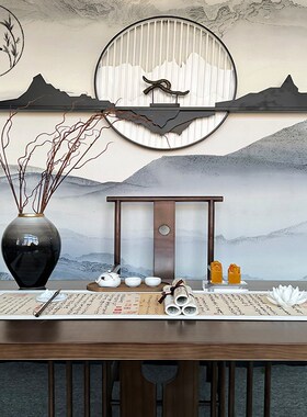 侘寂风摆件氛围感禅意中式软装压纸镇尺一对书卷道具书房卷轴套装