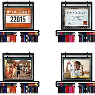 金属壁挂式奖牌收纳挂钩奖牌展示架马拉松奖牌架带号码布架方形