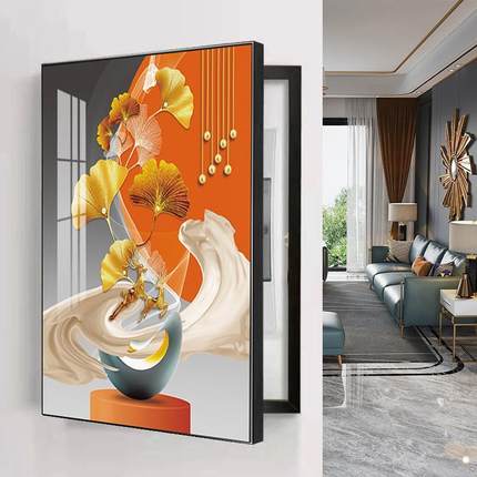 电表箱装饰画竖款配电箱挂画现代简约福鹿大尺寸电闸盒遮挡壁画
