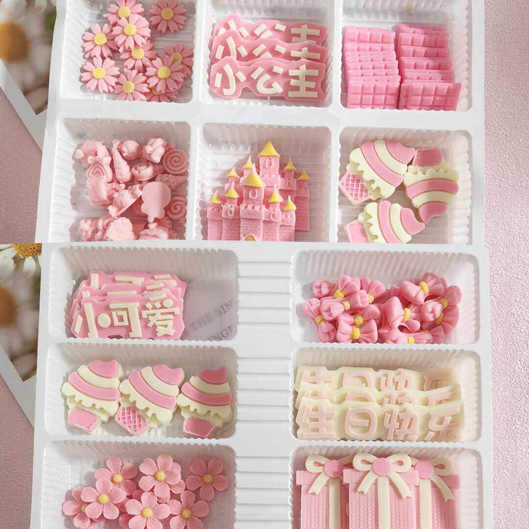 巧克力粉色系公主仙女蝴蝶结烘焙蛋糕甜品纸杯装饰摆件成品可食用