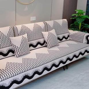 沙发垫坐垫秋冬防滑实木组合直排垫布套罩靠保护壳巾轻奢简约现代