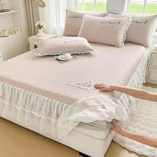 夏季 A类冰豆豆凉席三件套床裙床笠二合一折叠机洗刺绣冰丝软凉席