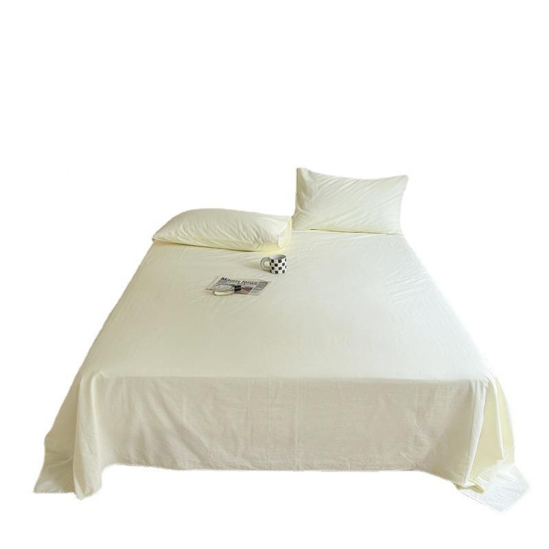 纯棉床单EM件家用双被单秋季ins人风水洗棉纯床色单单单品全棉