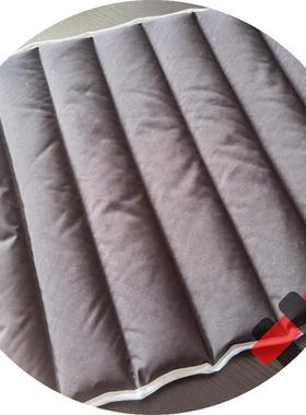 6公分横条机织直冲绒通道布全涤双层春亚纺直接冲绒面料