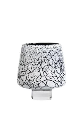 轻奢现代创意冰裂纹高脚琉璃花瓶家居样板间客厅玄关桌面装饰摆件