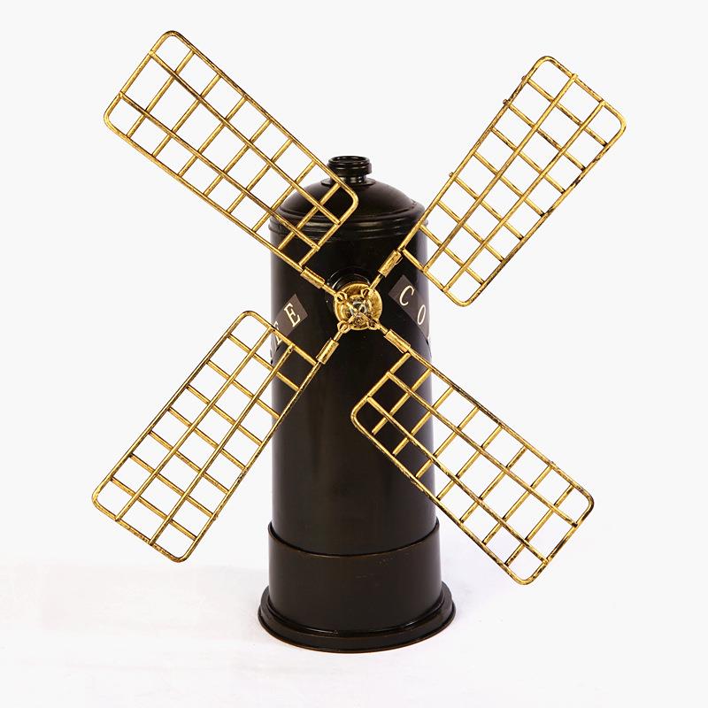 欧式创陈铁意风车模型摆件复古工皮艺RLO装饰品橱窗摄影列