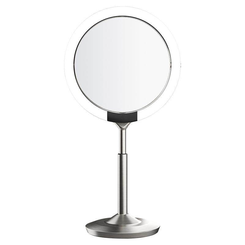 8.5英寸智能感应化妆镜台式桌面双面带灯LED梳妆镜可升降高度镜子