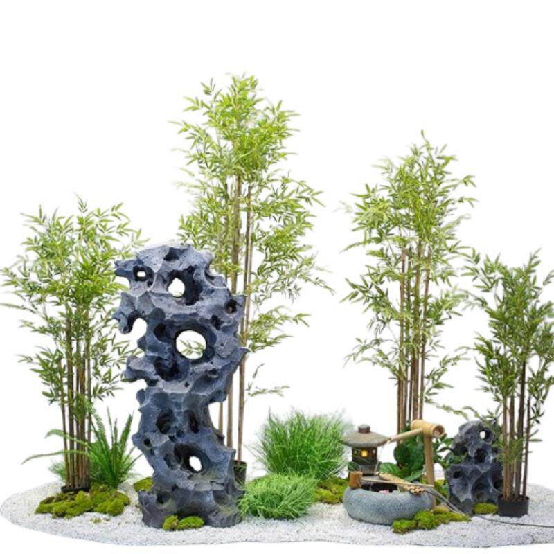仿真竹子造景屏风隔断室内装饰假竹子高档细水毛竹新中式绿植景观