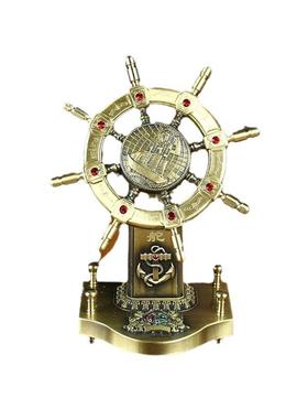 黄铜领航舵一帆风顺船舵办公室桌面创意摆件南海舵手会销礼品