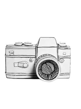 黑白线条相机模型手绘样板间几何装饰家居小众高级感电视柜