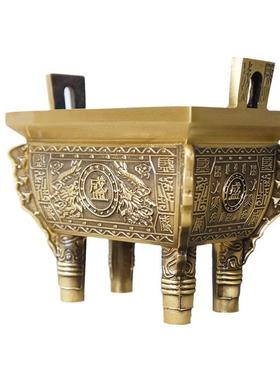 铜鼎摆件黄铜盛鼎方鼎宝鼎盛千秋全铜鼎香炉招财家居办公室摆件