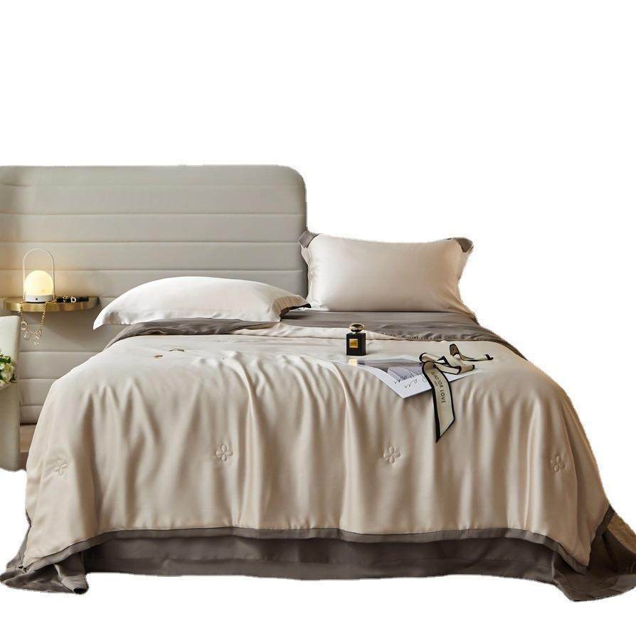 高端双面60支天丝夏凉被四件套可水洗双面冰丝凉感空调被子薄夏被,床上用品,化纤被,淘宝优惠券,粉丝福利购,淘宝优惠卷