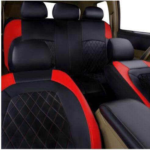 外贸汽车座椅套菱格绗绣全皮人造皮革pu欧美中东四季通用座垫