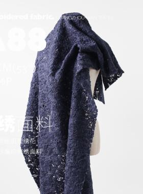 厚肉感浮绘绣花粗纱编面织刺包绣桌布布装饰A88布袋抱枕料设计师